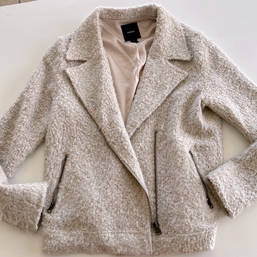 Super cute oatmeal colored and warm lined jacket
